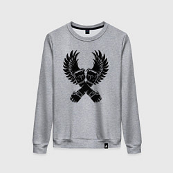 Свитшот хлопковый женский ММА кулаки, цвет: меланж