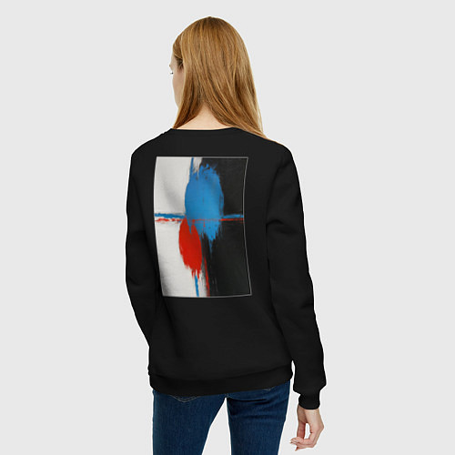 Женский свитшот Картина маслом абстракция / Черный – фото 4