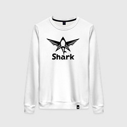 Свитшот хлопковый женский Крылатая акула, цвет: белый