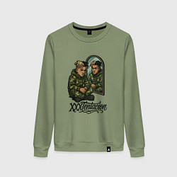 Женский свитшот XXXTentacion сидит у зеркала