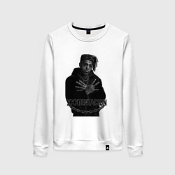 Свитшот хлопковый женский XXXTentacion в черно-белом стиле, цвет: белый