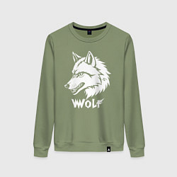 Женский свитшот Волк с оскалом