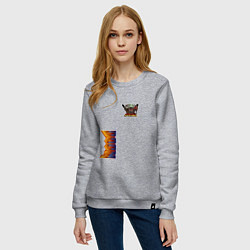 Свитшот хлопковый женский Doom персонаж из игры, цвет: меланж — фото 2