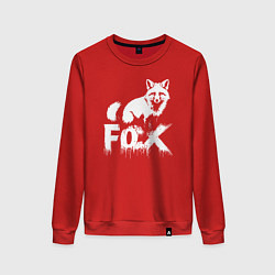 Свитшот хлопковый женский Лисий стиль, цвет: красный