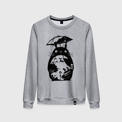Свитшот хлопковый женский Тоторо Мэй Сацуки котобус, цвет: меланж