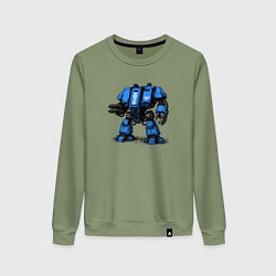 Свитшот хлопковый женский Боевая шагающая машина Дредноут, цвет: авокадо