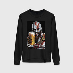 Свитшот хлопковый женский Kratos - god of bar, цвет: черный
