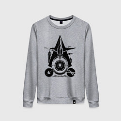 Свитшот хлопковый женский Космические стражи, цвет: меланж