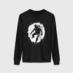 Свитшот хлопковый женский Спецназ в белом пятне, цвет: черный