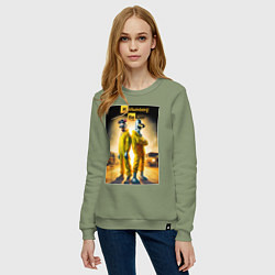 Свитшот хлопковый женский Heisenberg and Bender - Breaking bad soap opera, цвет: авокадо — фото 2