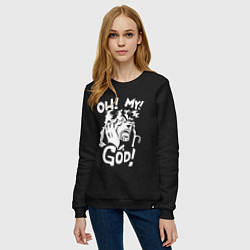 Свитшот хлопковый женский ДжоДжо Oh my God, цвет: черный — фото 2