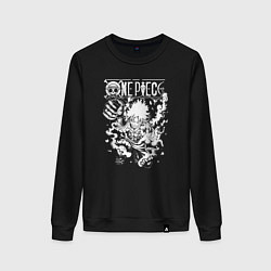 Свитшот хлопковый женский Луффи из ванпис, цвет: черный