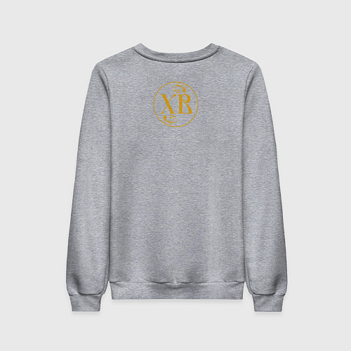 Женский свитшот Христос воскресе из мертвых желтый орнамент / Меланж – фото 2