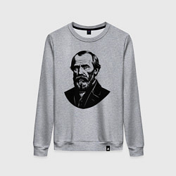 Свитшот хлопковый женский Портрет Достоевского, цвет: меланж