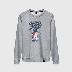 Свитшот хлопковый женский Волчара в овечьей шкуре, цвет: меланж