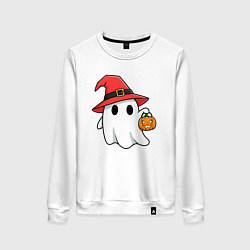 Женский свитшот Призрак в красной шляпе