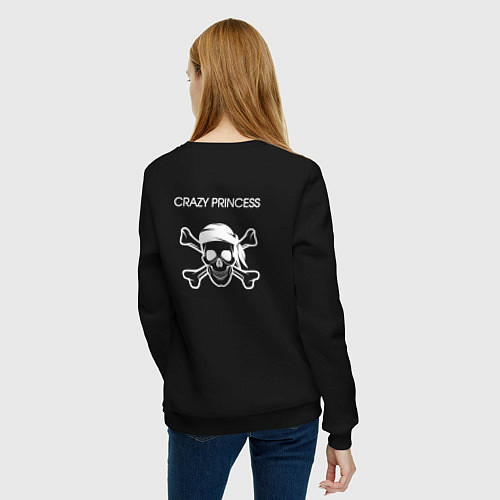 Женский свитшот Crazy princess / Черный – фото 4