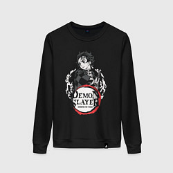 Свитшот хлопковый женский Тандзиро кун, цвет: черный