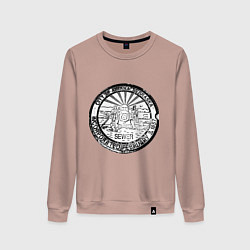 Свитшот хлопковый женский Путешествие Небраска, цвет: пыльно-розовый