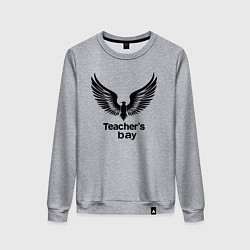 Свитшот хлопковый женский День учителя орел, цвет: меланж