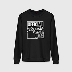Свитшот хлопковый женский Официальный фотограф, цвет: черный