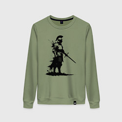 Свитшот хлопковый женский Черный рыцарь с мечом, цвет: авокадо