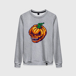 Свитшот хлопковый женский Monster pumpkin, цвет: меланж