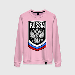 Свитшот хлопковый женский Russia, цвет: светло-розовый