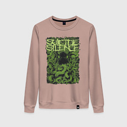 Свитшот хлопковый женский Suicide Silence, цвет: пыльно-розовый