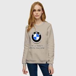 Свитшот хлопковый женский BMW Driving Machine, цвет: миндальный — фото 2