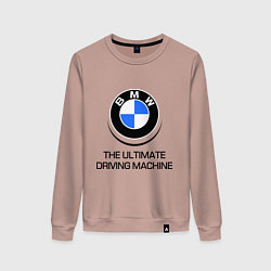 Свитшот хлопковый женский BMW Driving Machine, цвет: пыльно-розовый