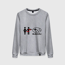 Свитшот хлопковый женский I love subaru, цвет: меланж