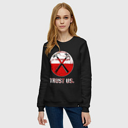 Свитшот хлопковый женский Pink Floyd: Trust us, цвет: черный — фото 2