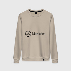 Свитшот хлопковый женский Mercedes Logo, цвет: миндальный