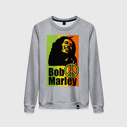 Свитшот хлопковый женский Bob Marley: Jamaica, цвет: меланж