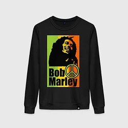 Свитшот хлопковый женский Bob Marley: Jamaica, цвет: черный