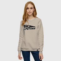 Свитшот хлопковый женский Back to the future, цвет: миндальный — фото 2