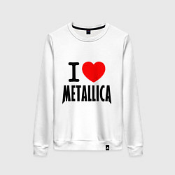 Свитшот хлопковый женский I love Metallica, цвет: белый