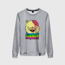 Свитшот хлопковый женский Dropdead Kitty, цвет: меланж