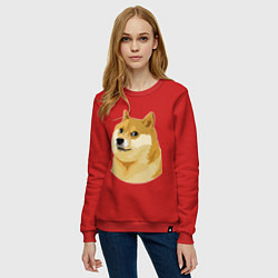 Свитшот хлопковый женский Doge, цвет: красный — фото 2