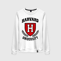 Свитшот хлопковый женский Harvard University, цвет: белый