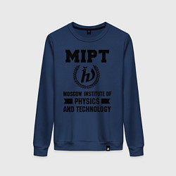 Свитшот хлопковый женский MIPT Institute, цвет: тёмно-синий