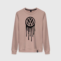 Свитшот хлопковый женский Volkswagen, цвет: пыльно-розовый