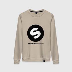 Свитшот хлопковый женский Spinnin records, цвет: миндальный