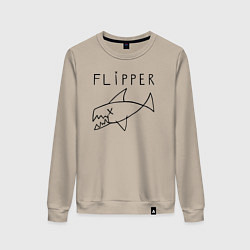 Свитшот хлопковый женский Flipper, цвет: миндальный