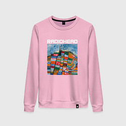 Свитшот хлопковый женский Radiohead, цвет: светло-розовый