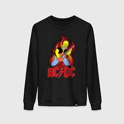 Свитшот хлопковый женский AC/DC Homer, цвет: черный
