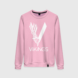 Свитшот хлопковый женский Vikings, цвет: светло-розовый