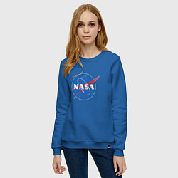 Свитшот хлопковый женский NASA: Logo, цвет: синий — фото 2