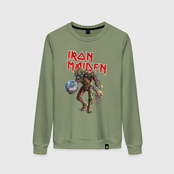 Свитшот хлопковый женский Iron Maiden: Zombie, цвет: авокадо